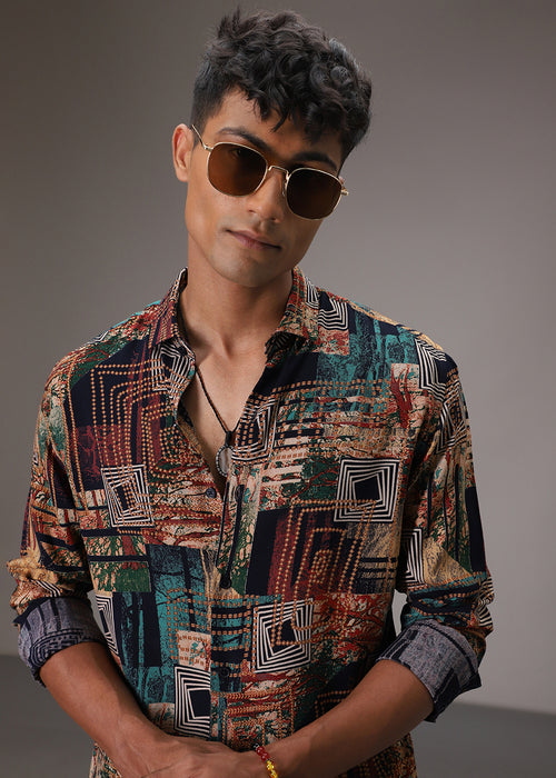 Fusion Hues Feather Shirt