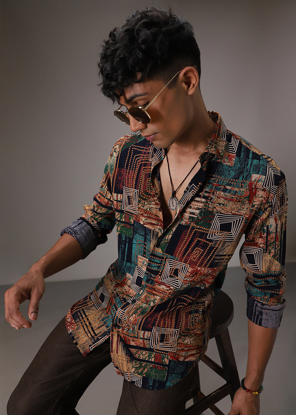 Fusion Hues Feather Shirt