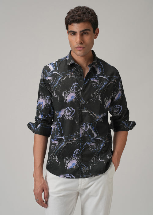 Galaxy Marble Printed Full Sleeve Shirt