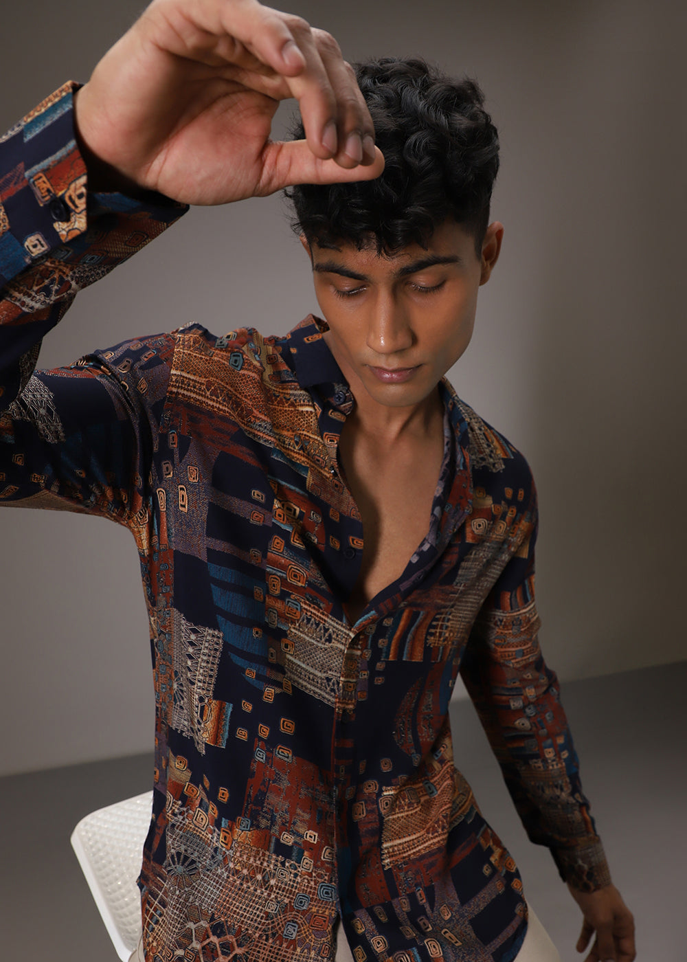 Geo Abstract Feather Shirt