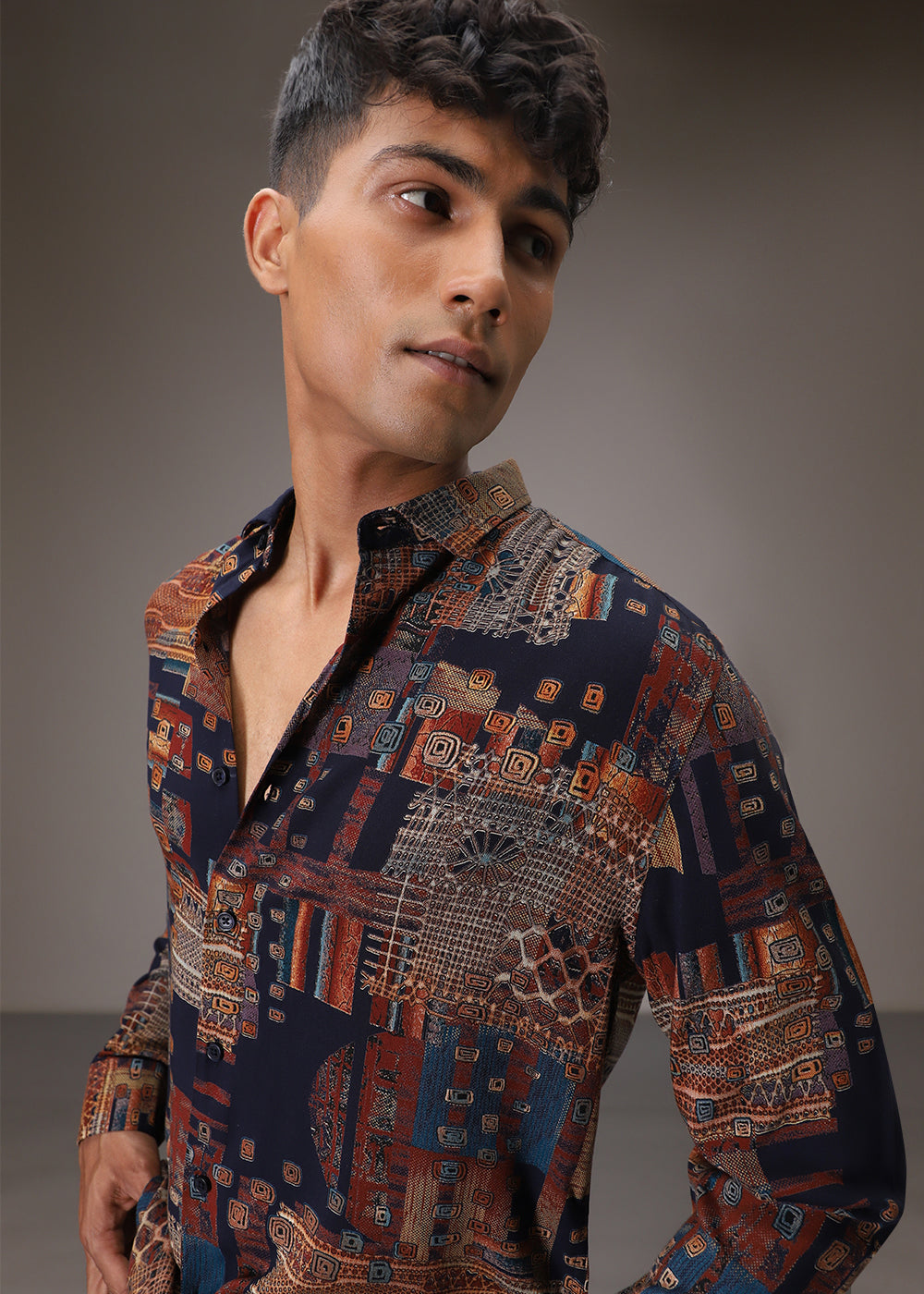 Geo Abstract Feather Shirt