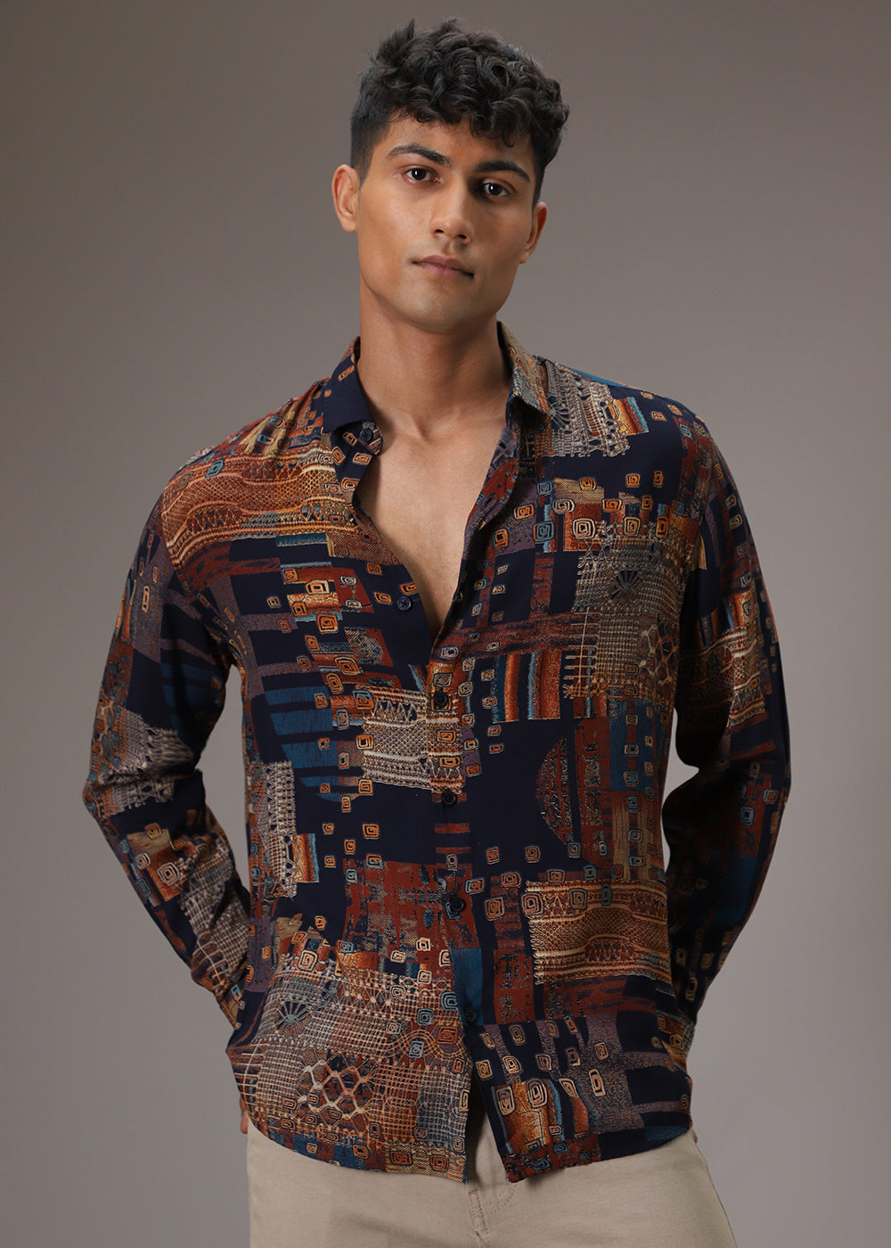 Geo Abstract Feather Shirt