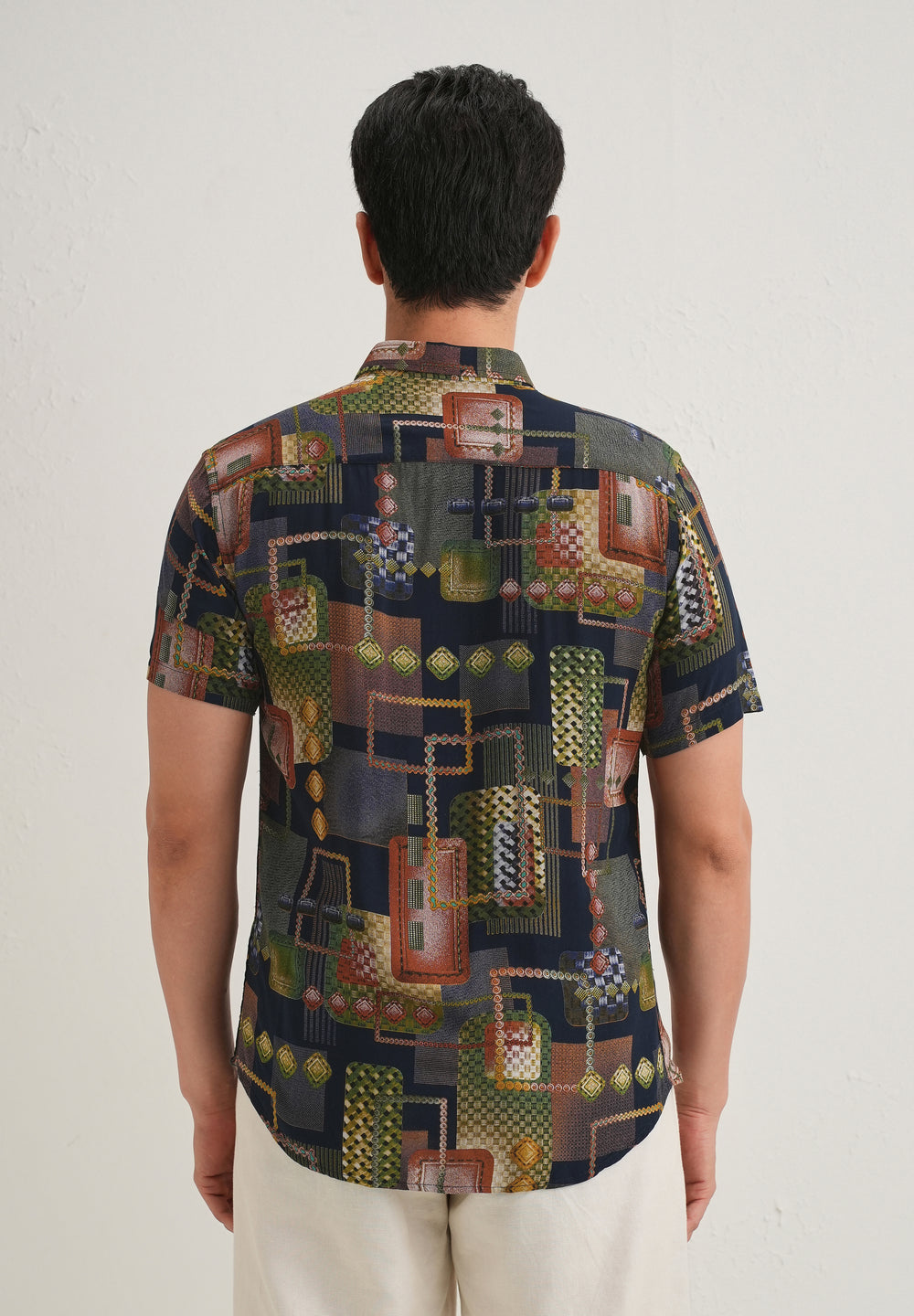 Geo Blue Feather shirt