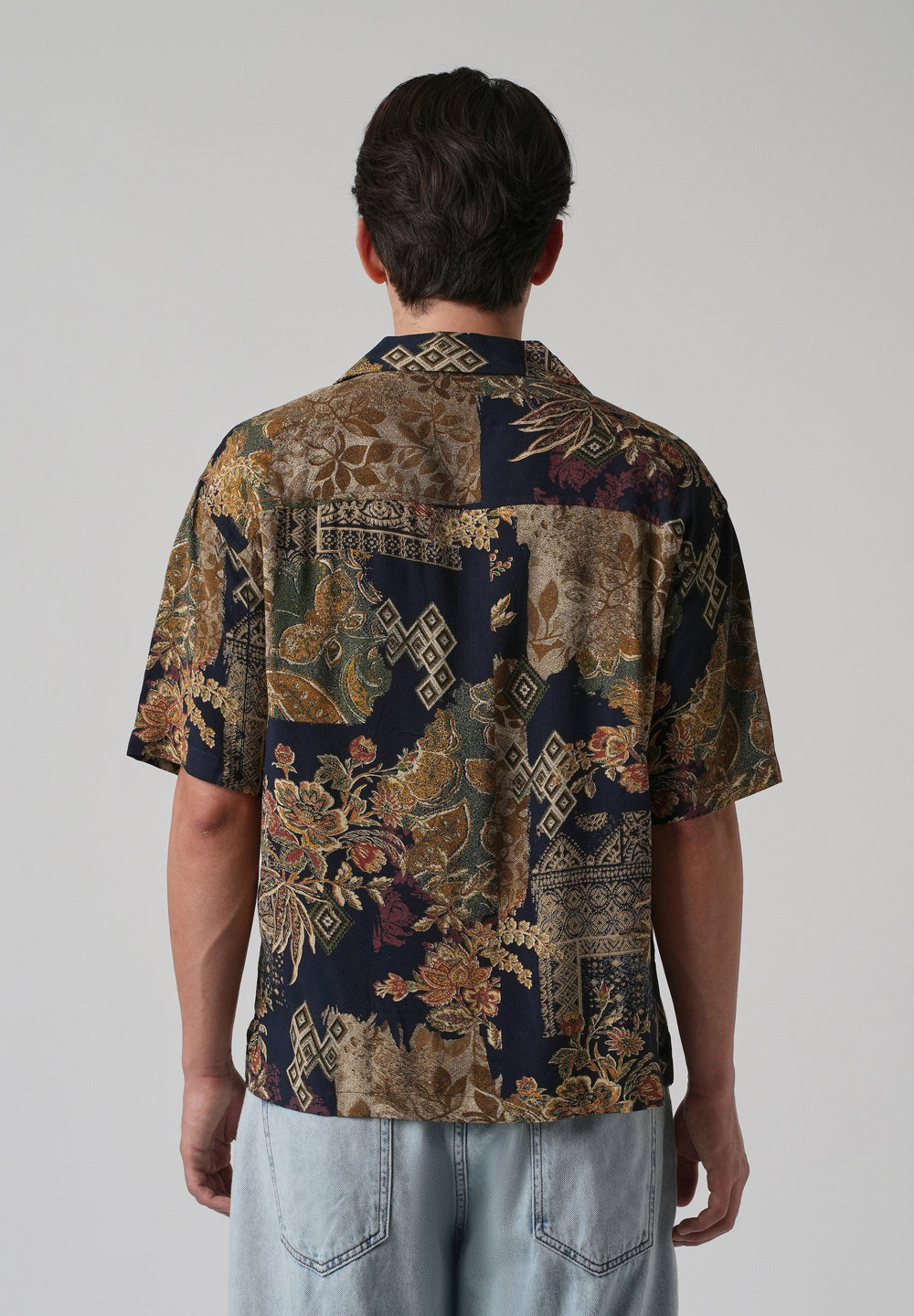Geo Floral Oversized Feather Shirt