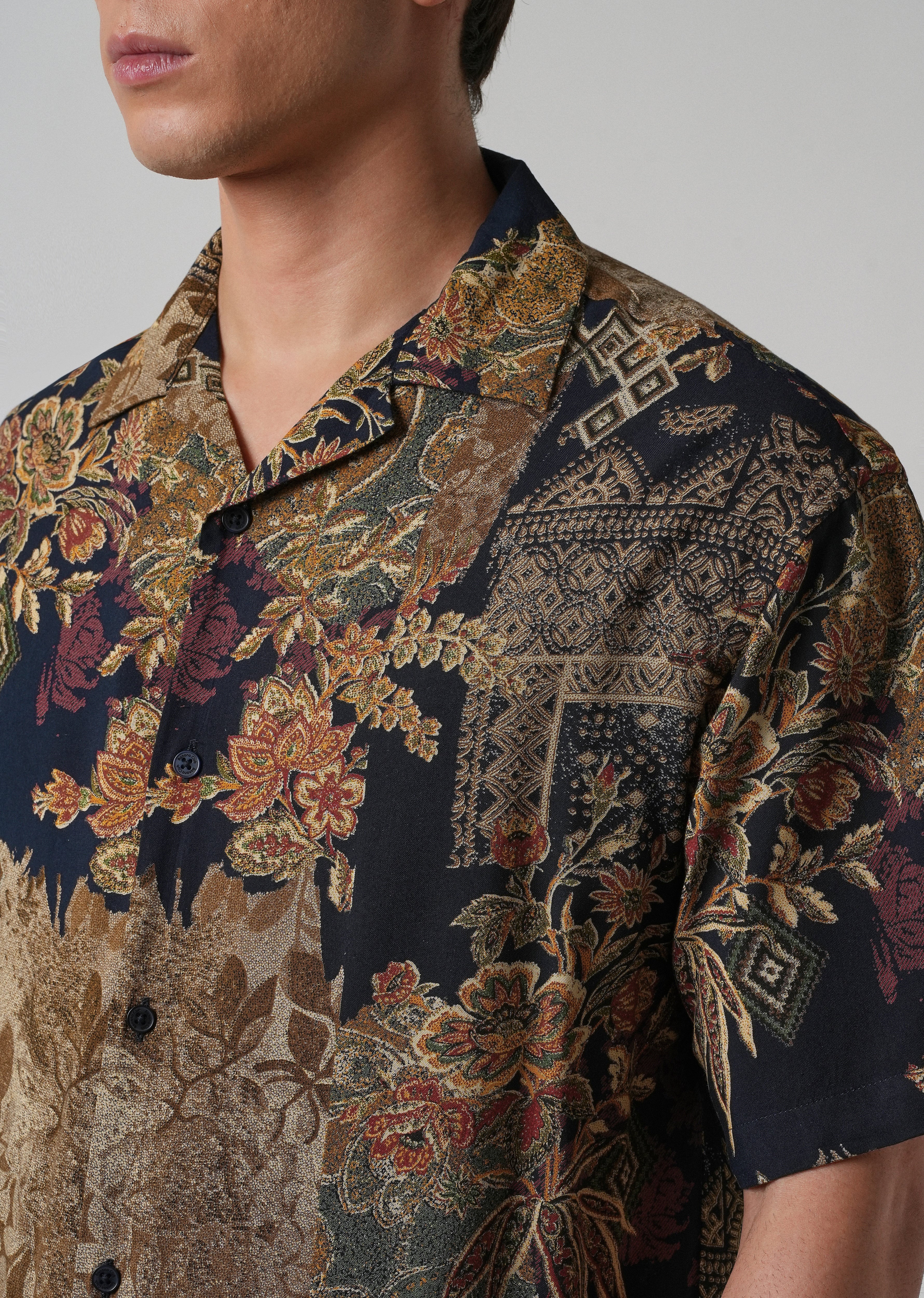 Geo Floral Feather Shirt