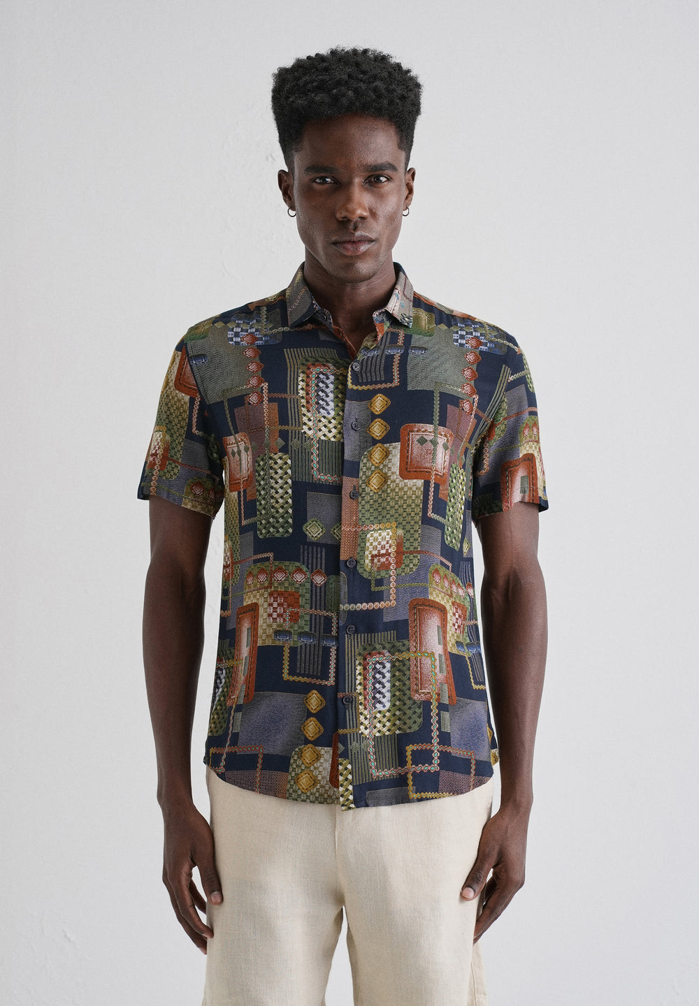Geo Precision Feather shirt
