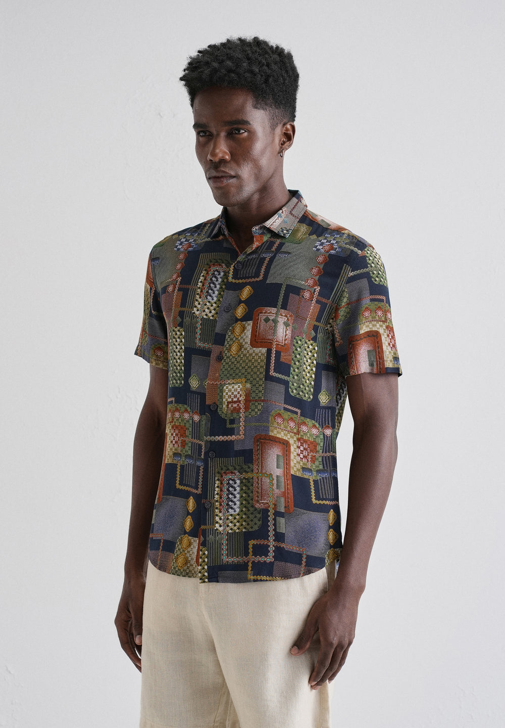 Geo Precision Feather shirt