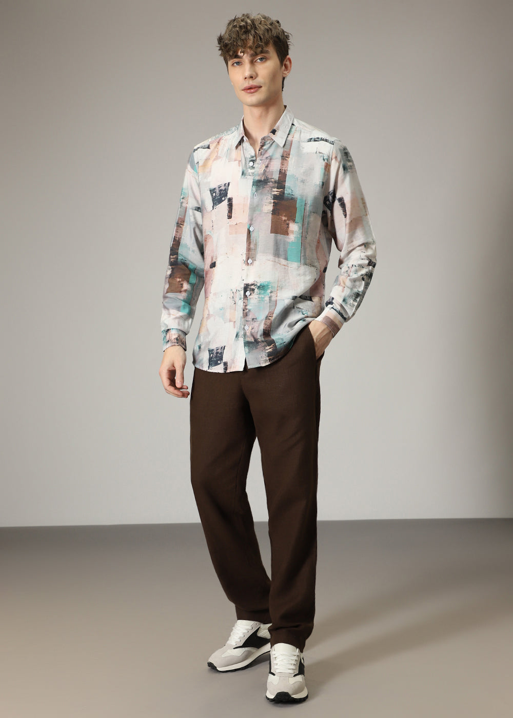 Geometric Abstract Print Shirt