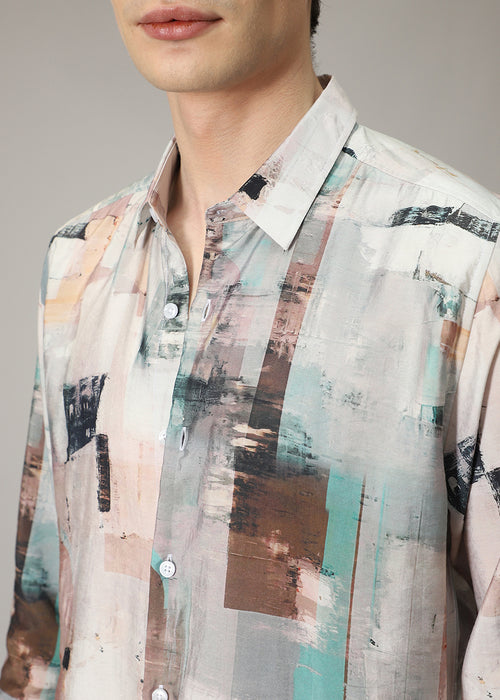 Geometric Abstract Print Shirt