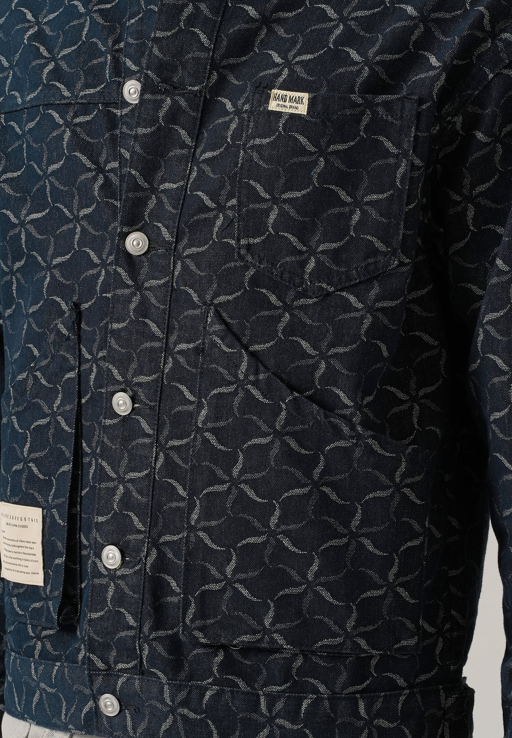 Geometric Floral Denim Jacquard Jacket