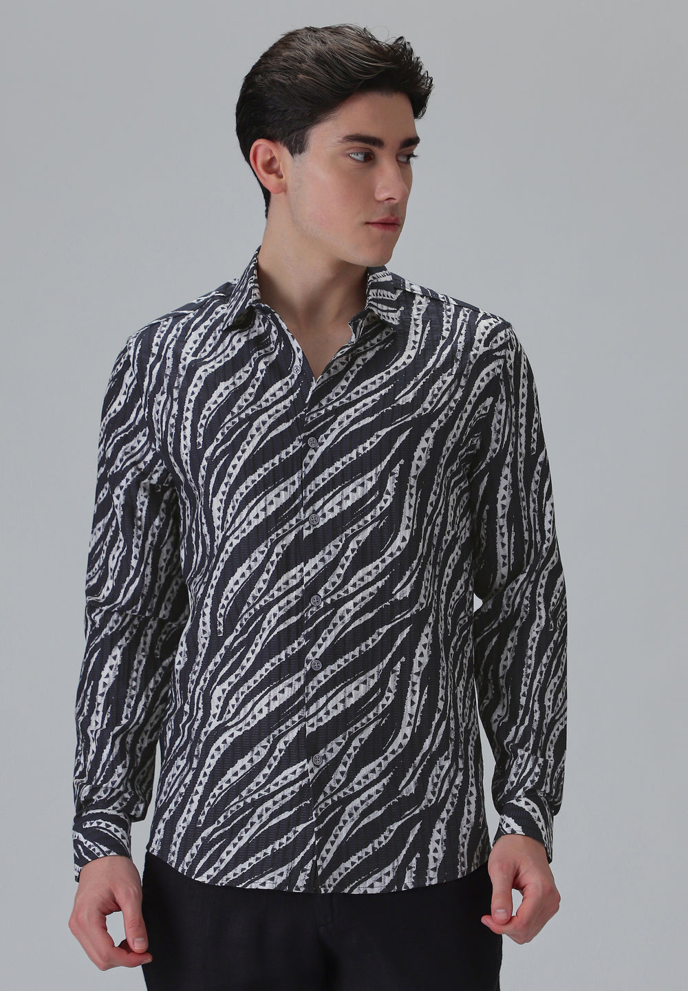 Abstract Fusion Black Printed Shirt