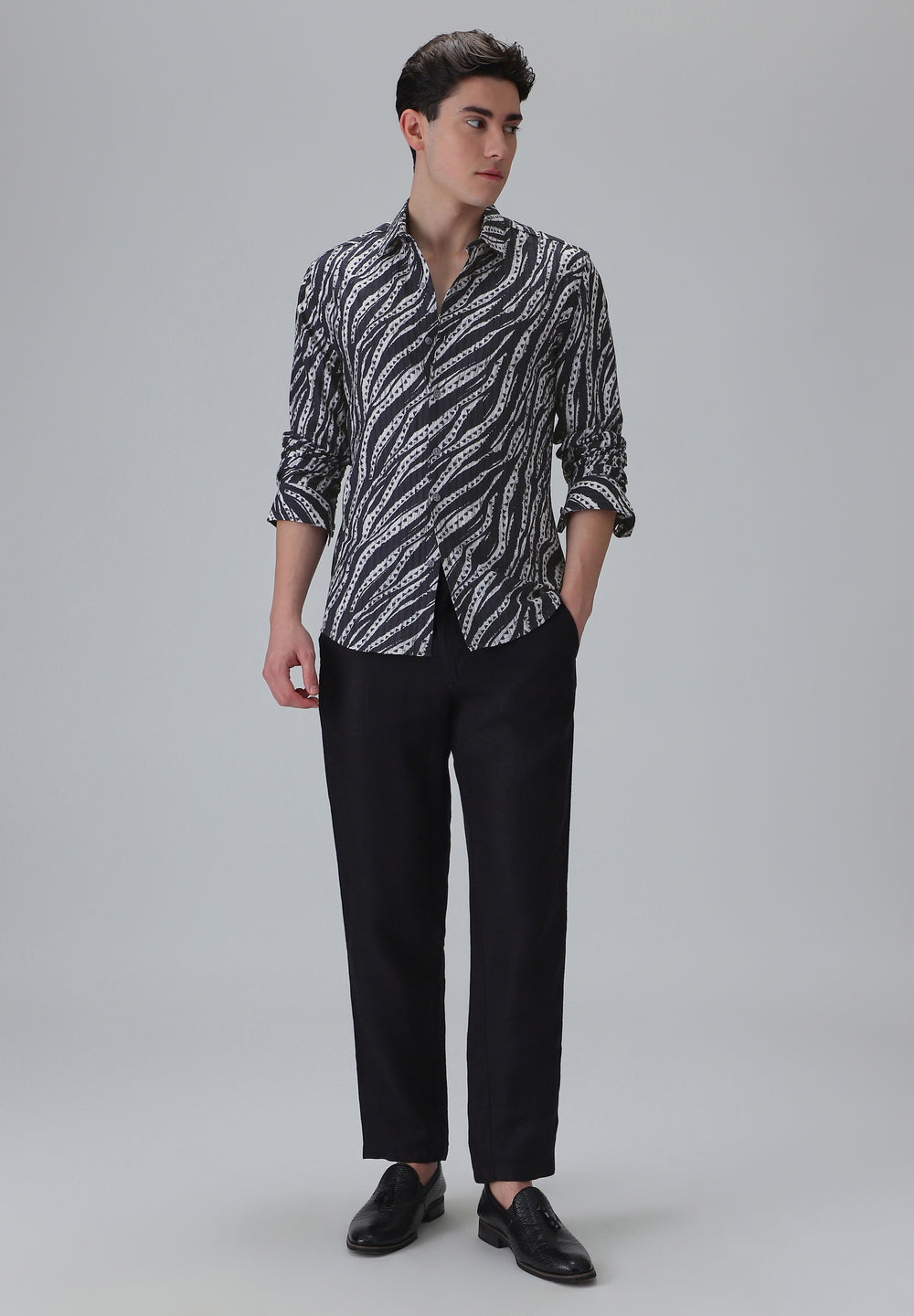 Abstract Fusion Black Printed Shirt