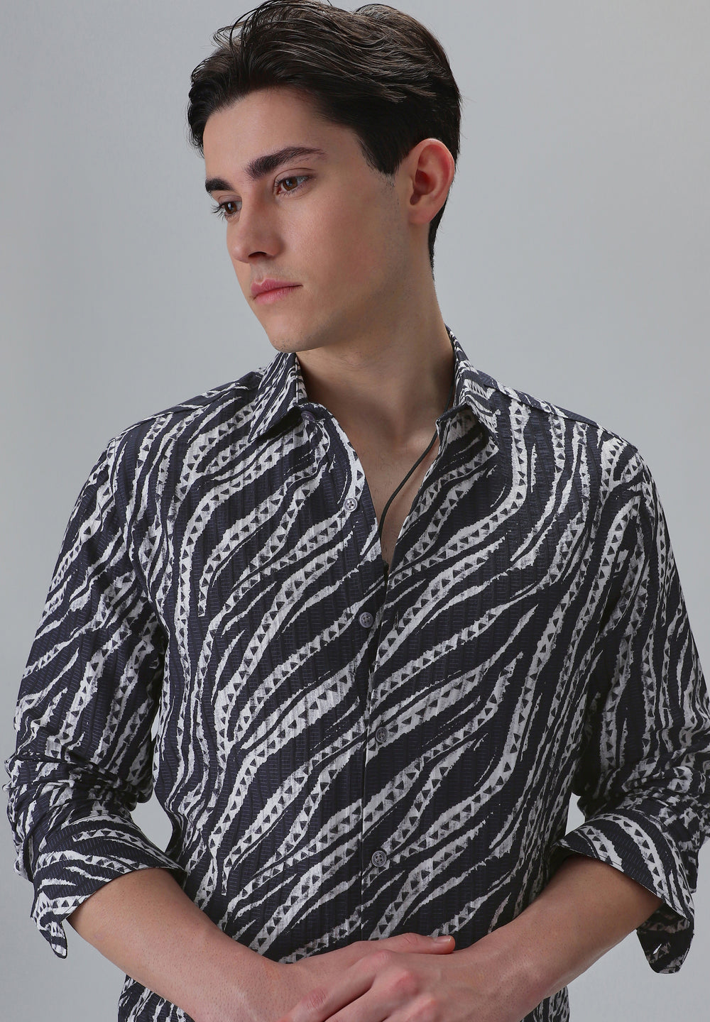 Abstract Fusion Black Printed Shirt