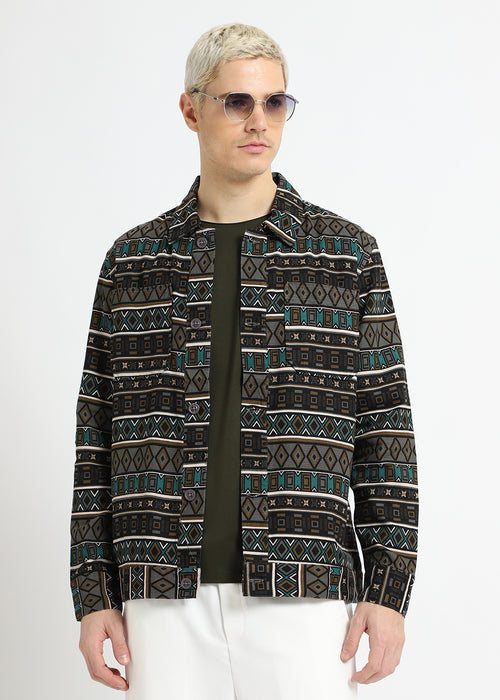 Geometric Print Summer Jacket