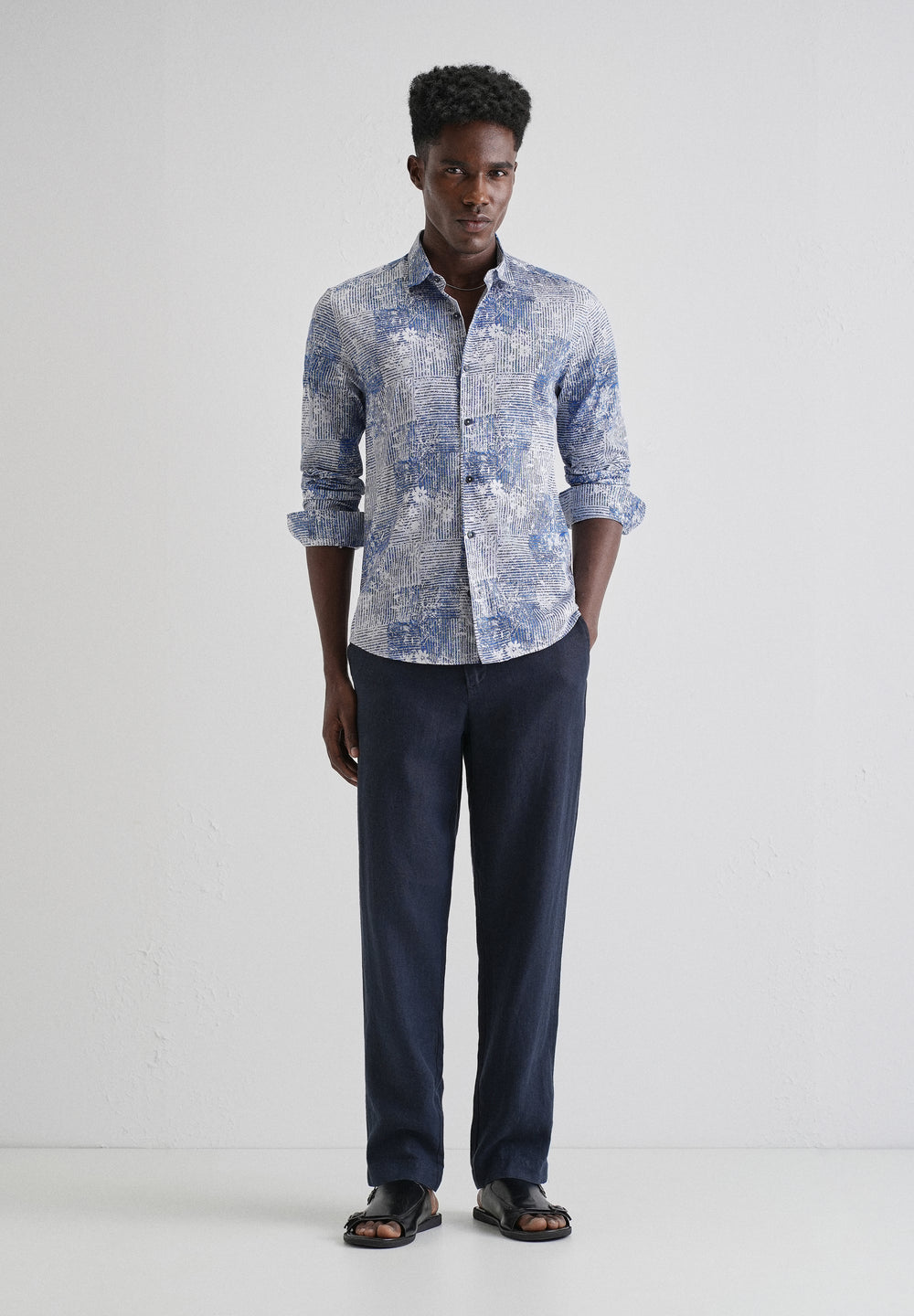 Geometric Print Full-Sleeves Shirt