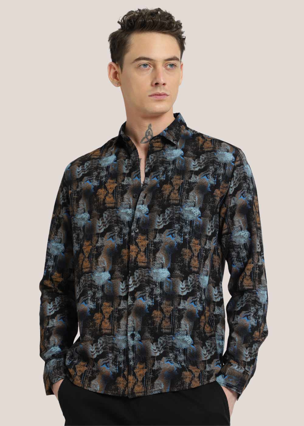 Geometric Textured Printed shirt