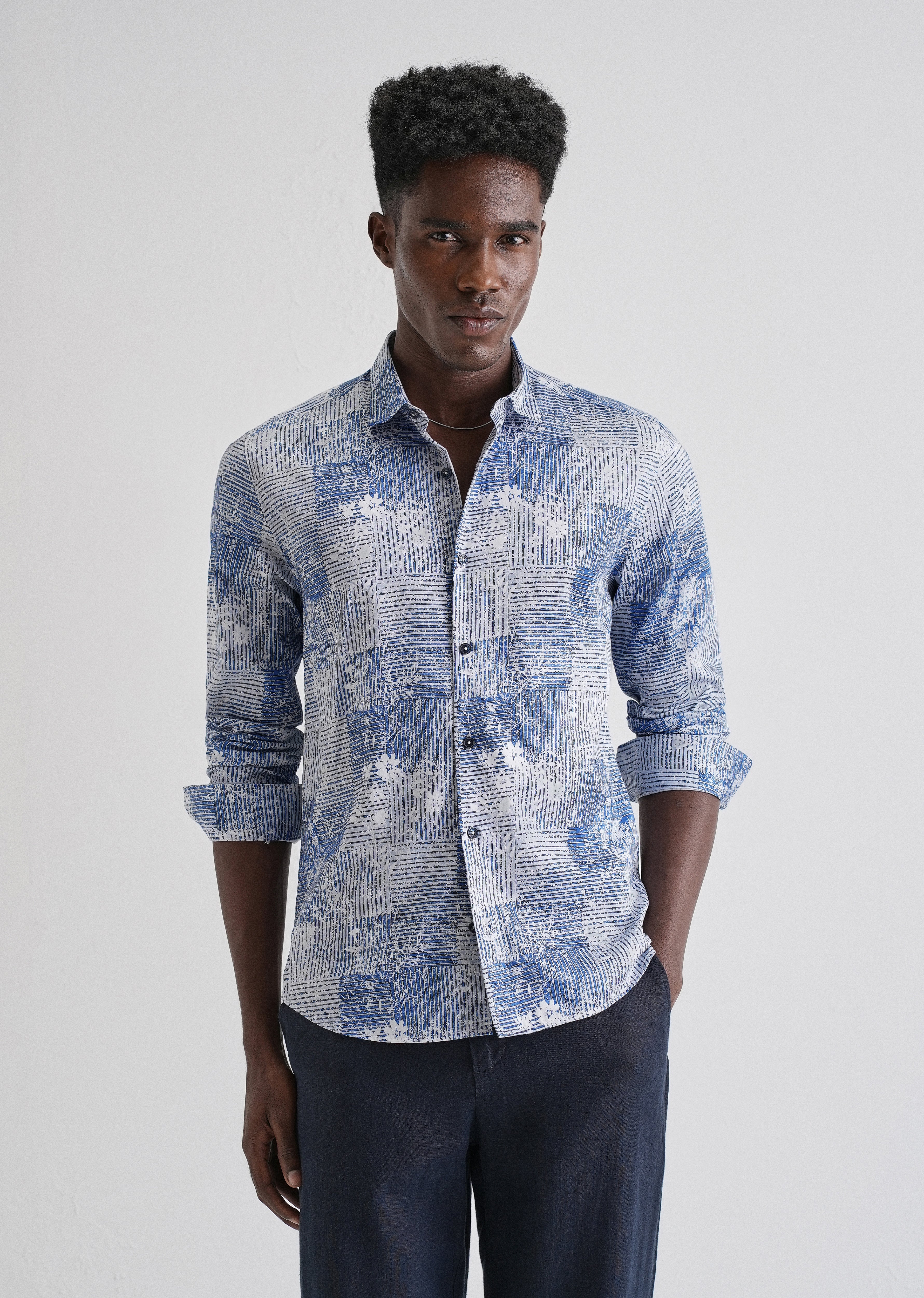 Geometric Print Full-Sleeves Shirt