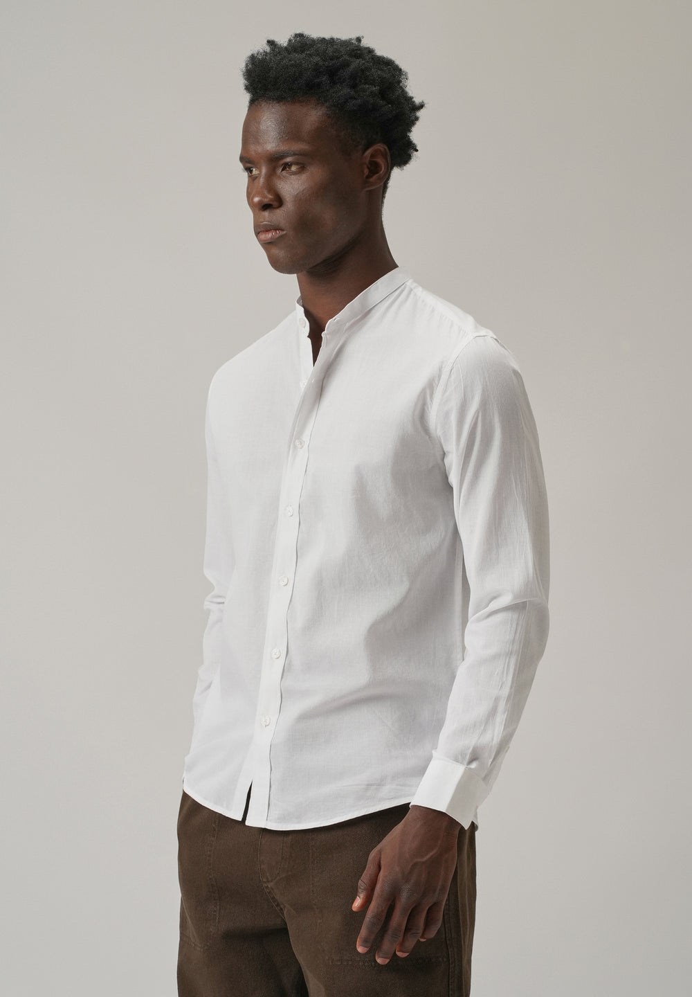 Glaze White Plain Cotton Shirt