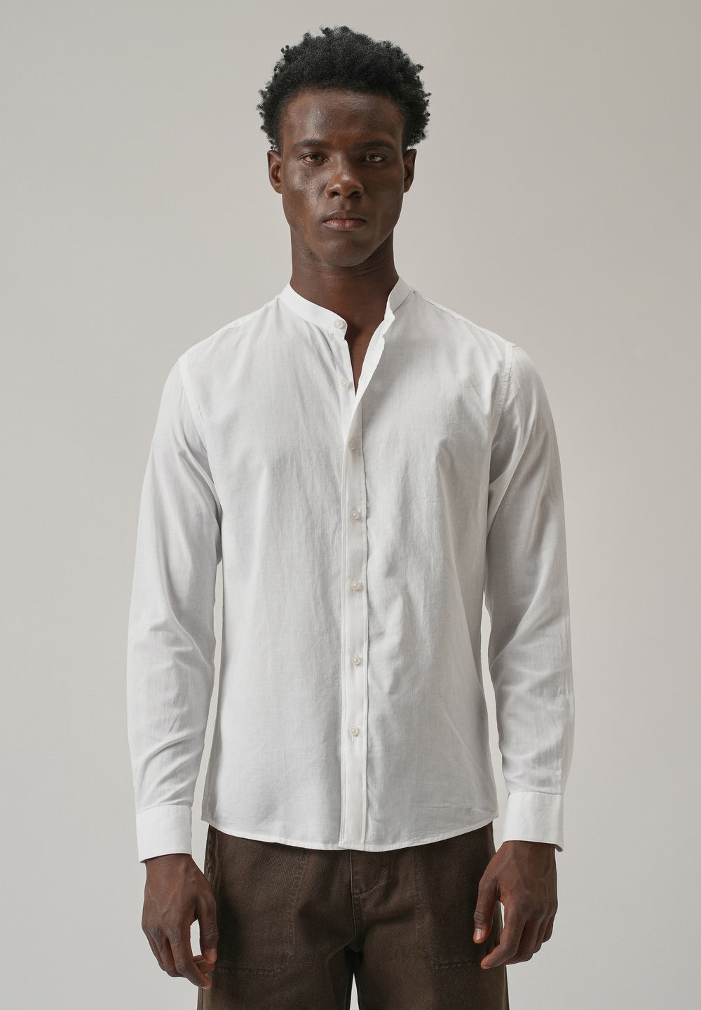 Glaze White Plain Cotton Shirt