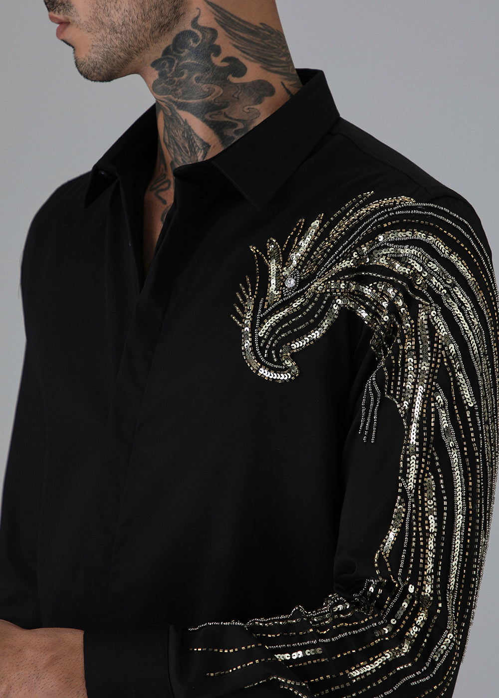 Gold Eagle Black Designer Shirt