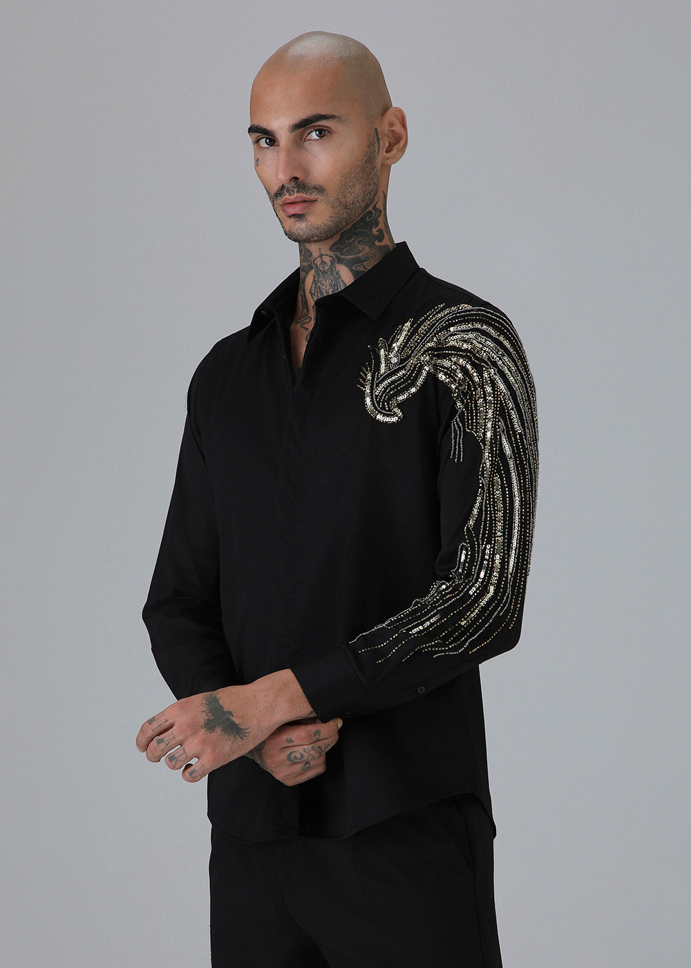 Gold Eagle Black Designer Shirt