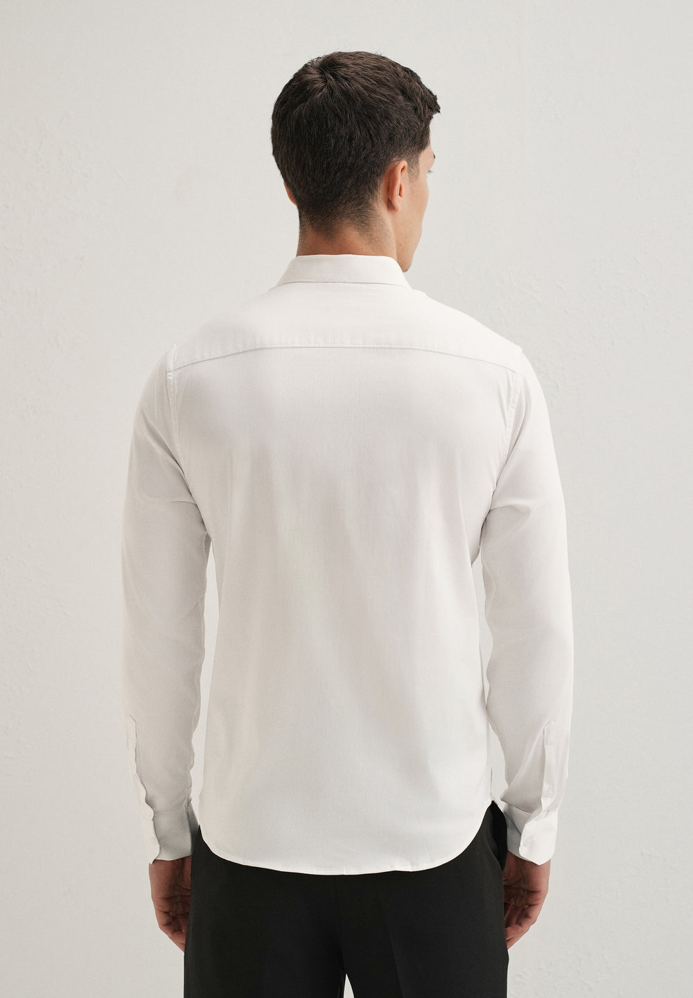 Gold Embellished Collar White Designer Shirt