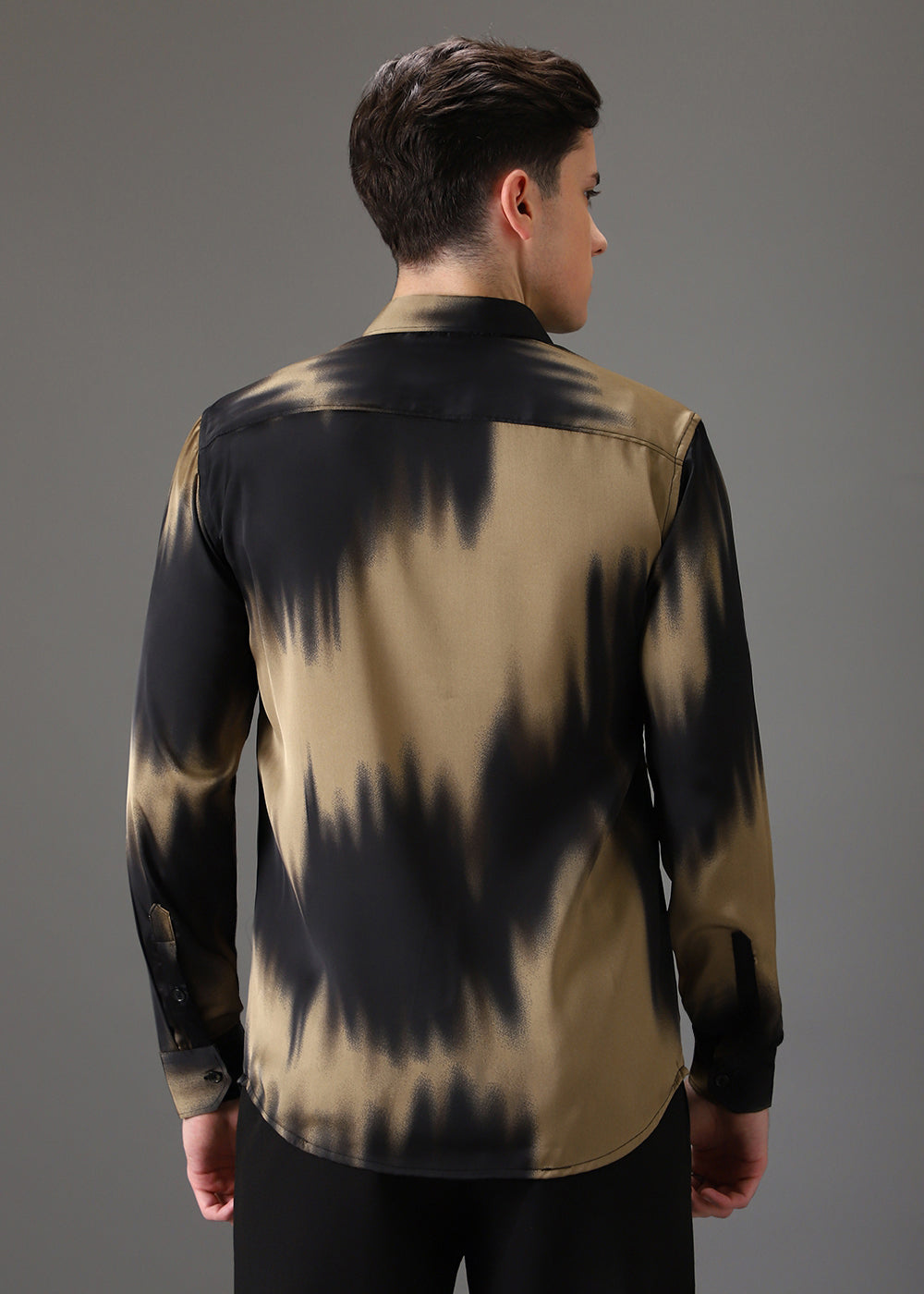 Golden Black Abstract Printed Shirt