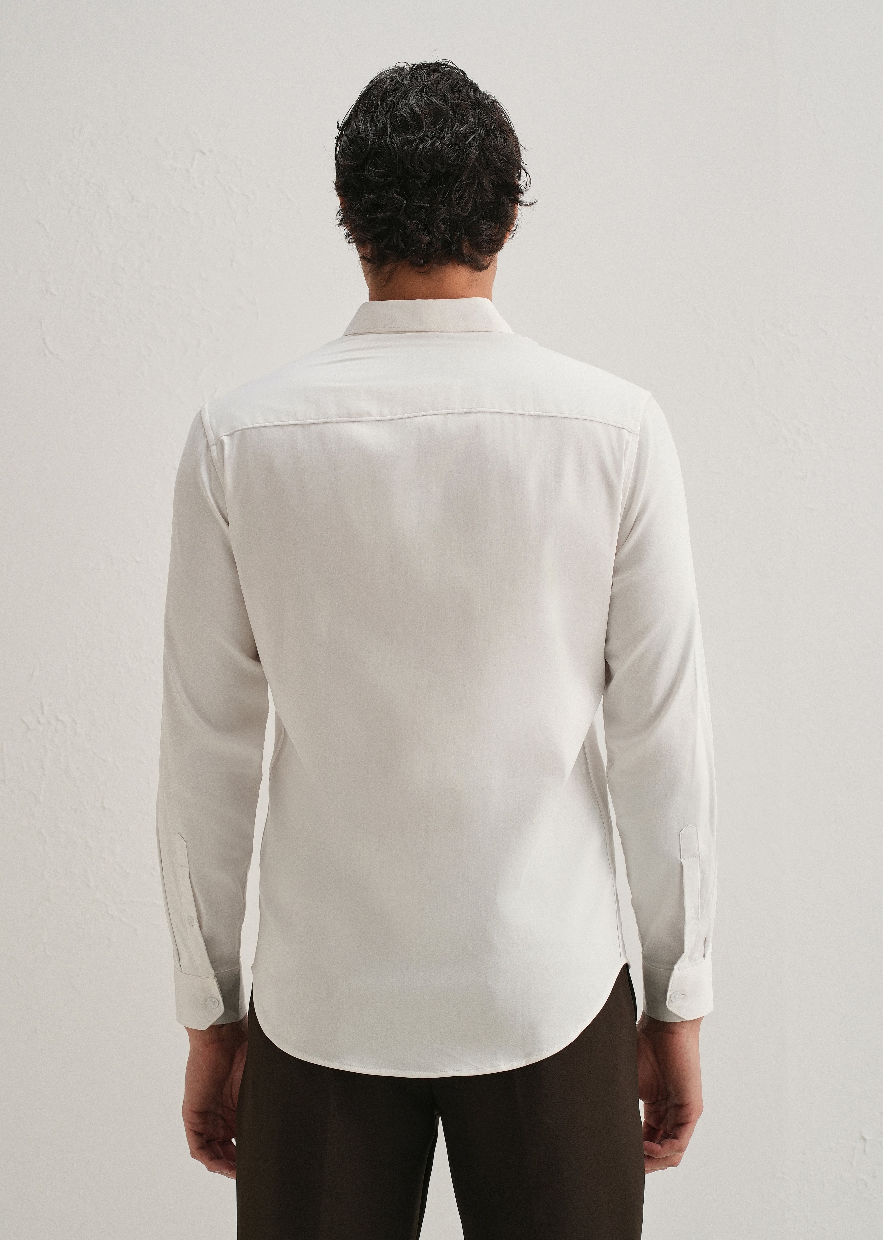 Golden Lion Brooch White Designer Shirt