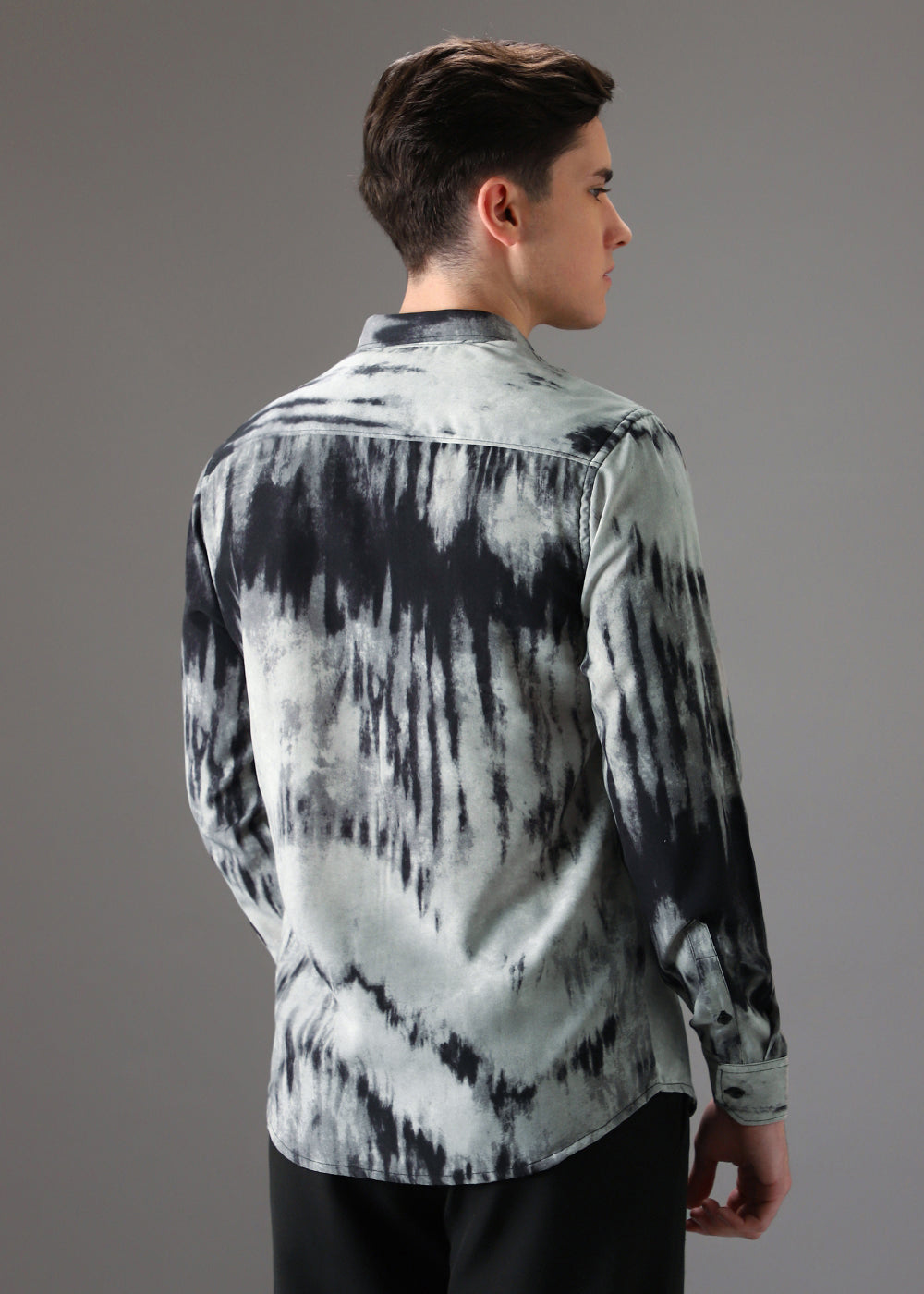 Gradient Grey Abstract Printed Shirt