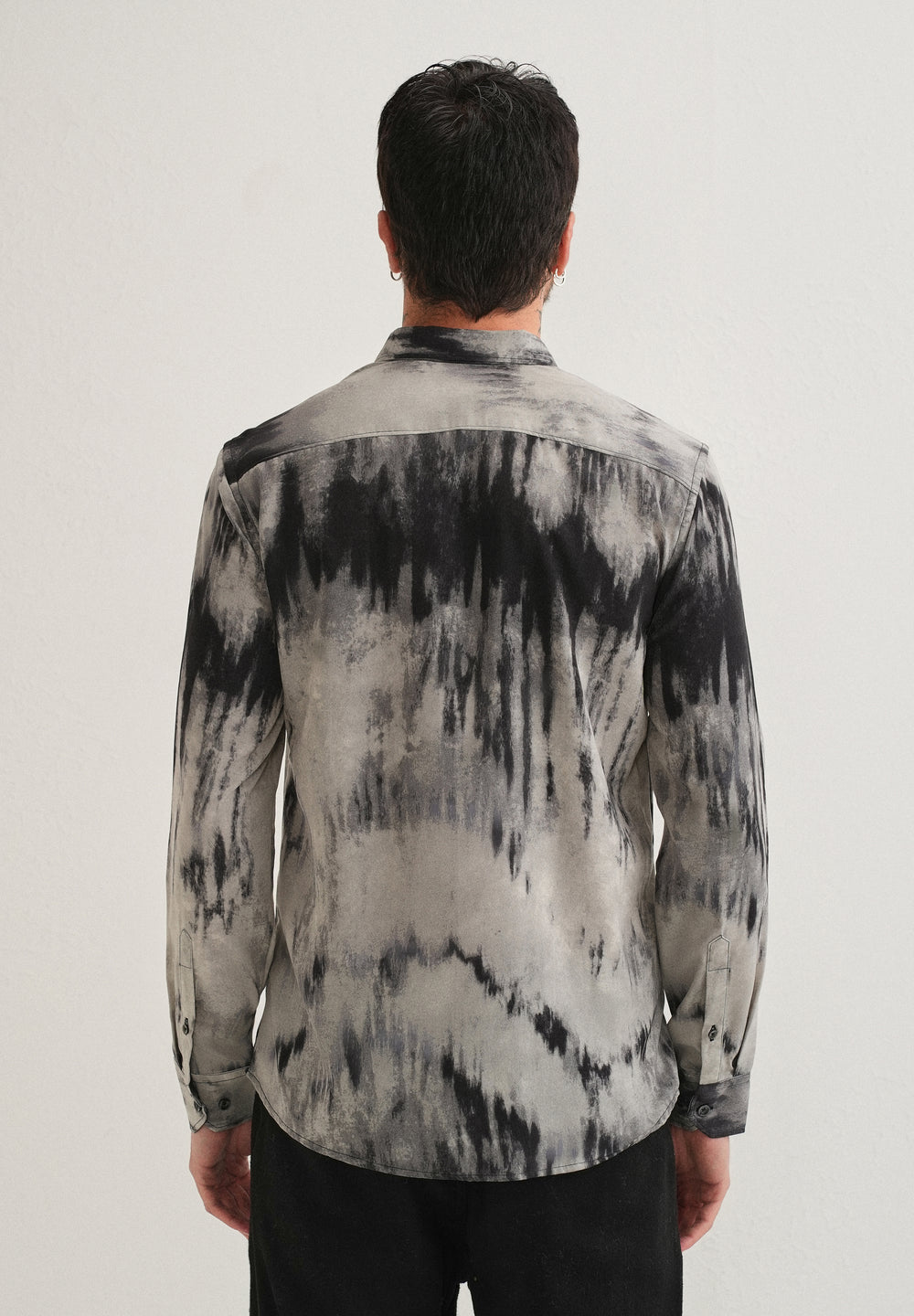 Gradient Grey Abstract Printed Shirt