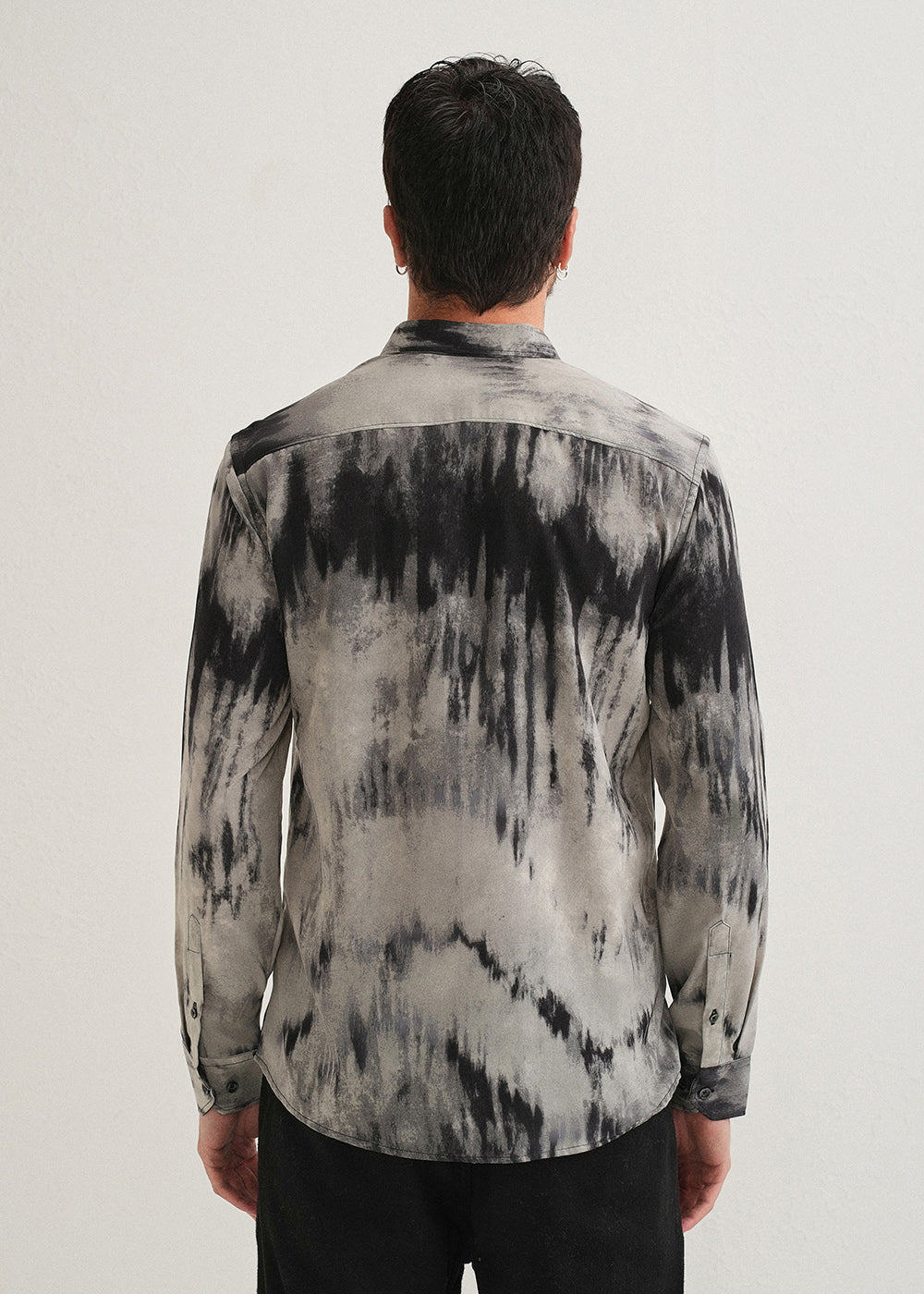 Gradient Grey Abstract Printed Shirt