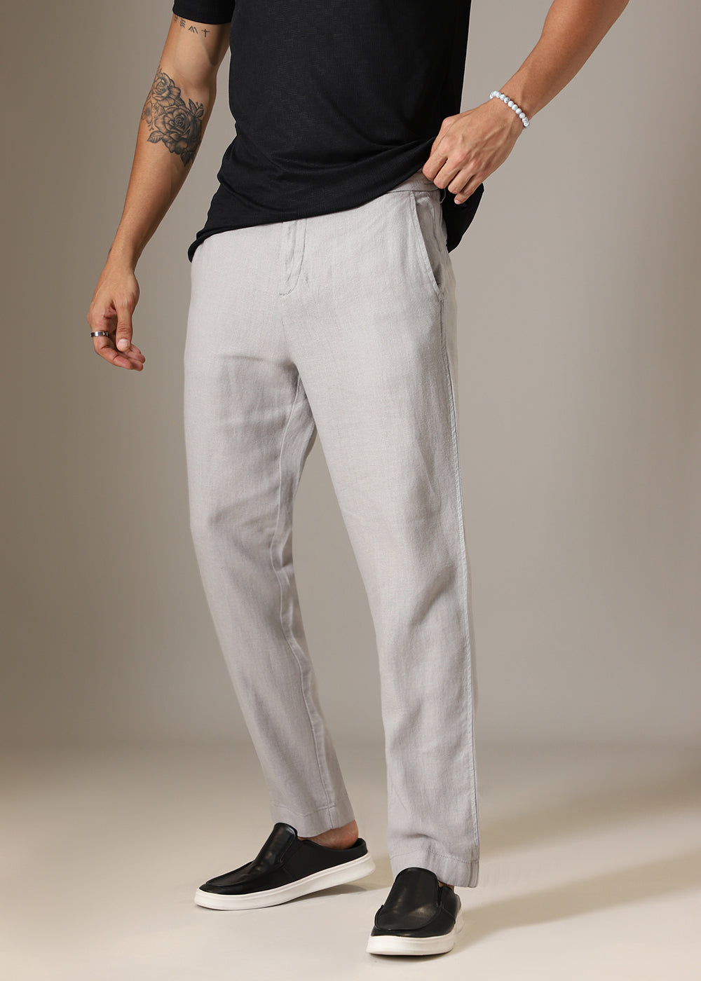 Gravel Grey Linen Pant