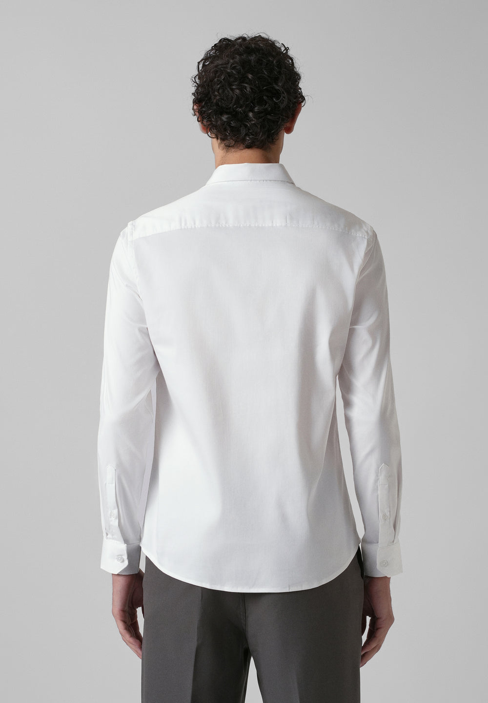 Greek White Plain Satin Shirt