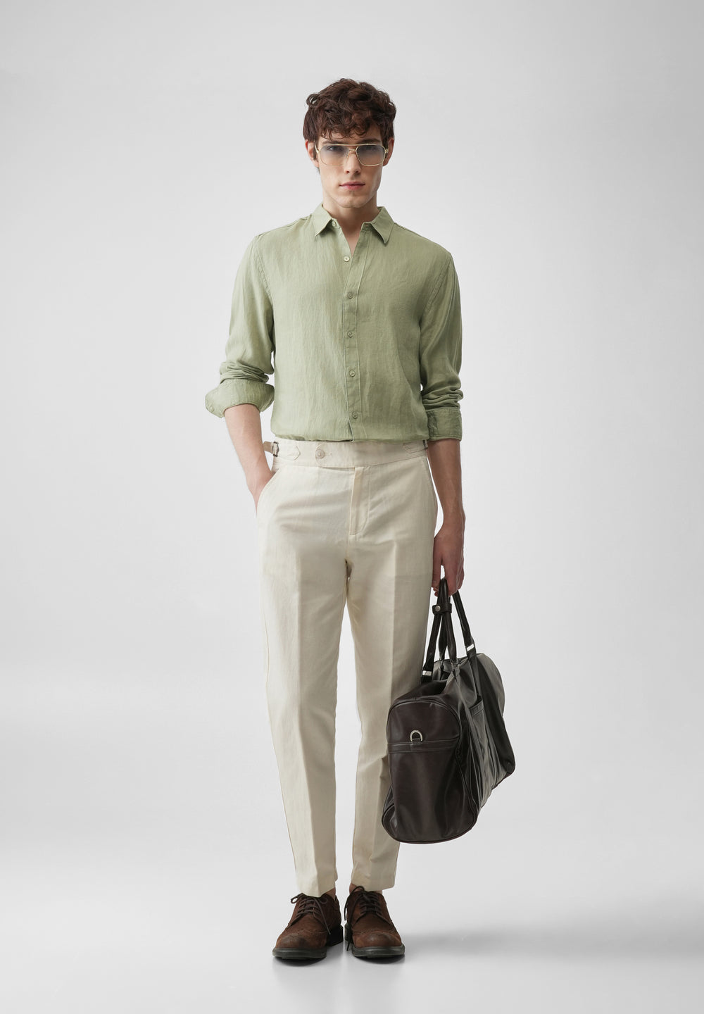 Sage Green 100% Pure Linen Shirt