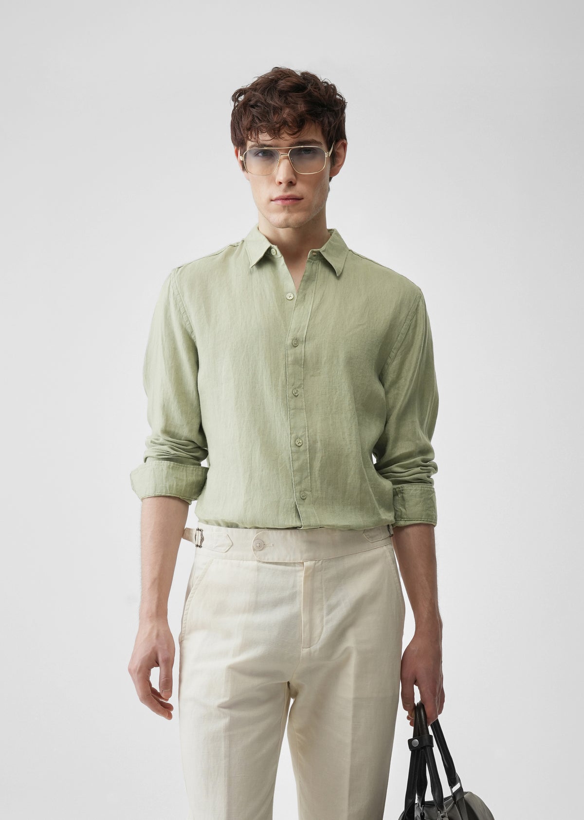 Sage Green 100% Pure Linen Shirt