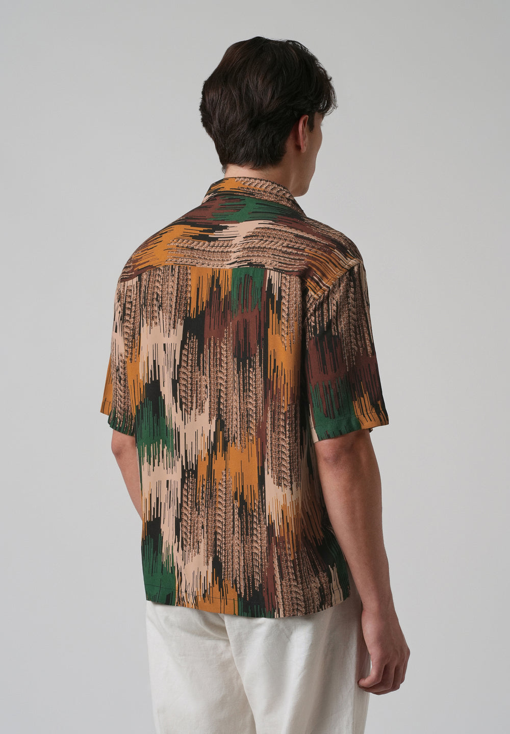 Green Abstract Brushstroke Oversized Feather Shirt