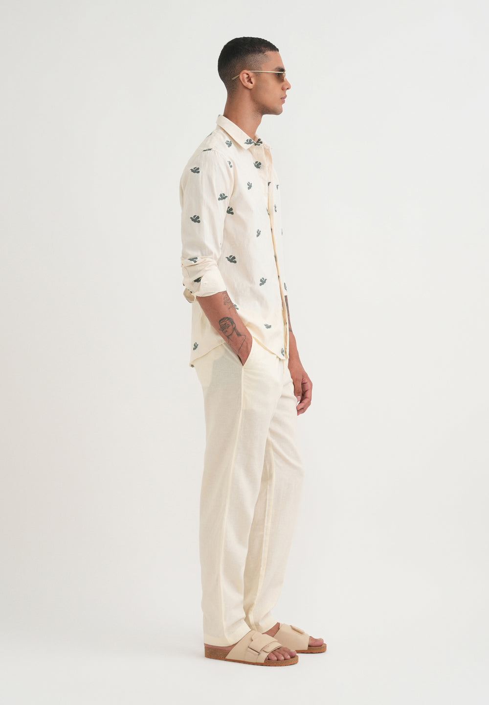 Green Abstract Printed Jacquard Shirt