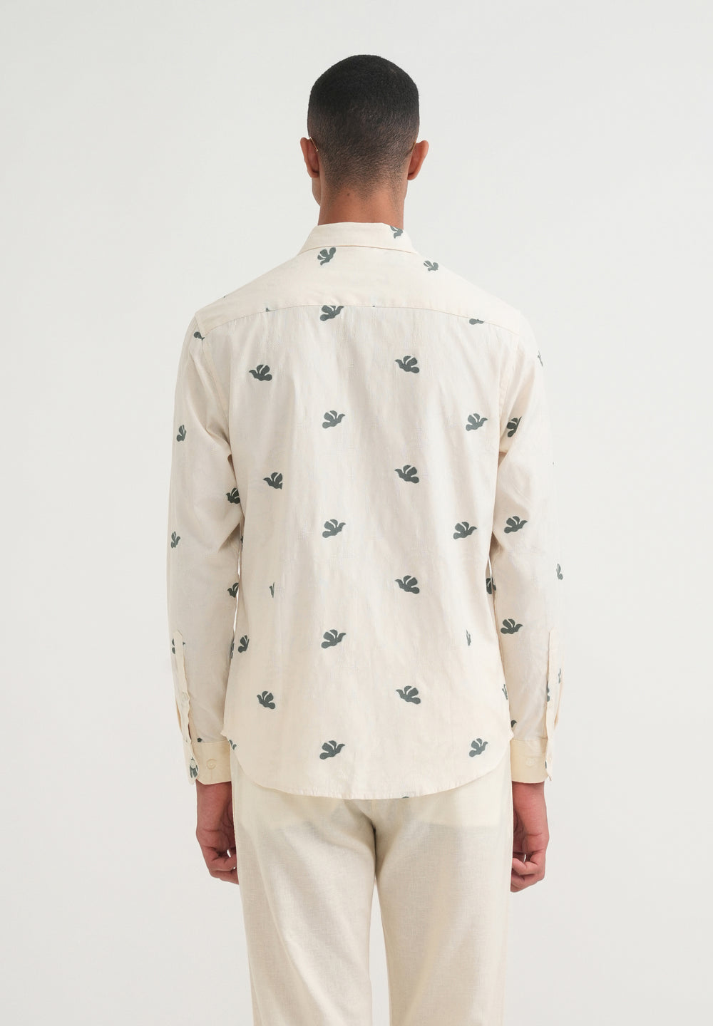 Green Abstract Printed Jacquard Shirt