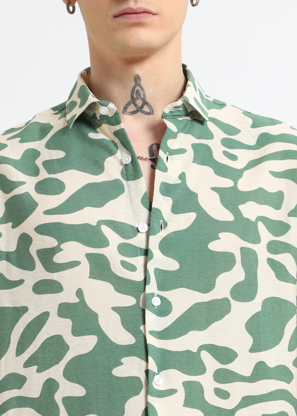 Green Abstract Printed Shirt