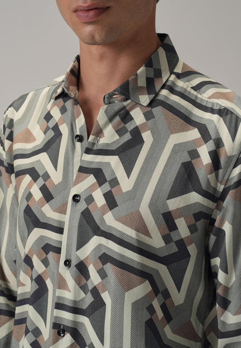 Green Abstract Texture Printed Shirt