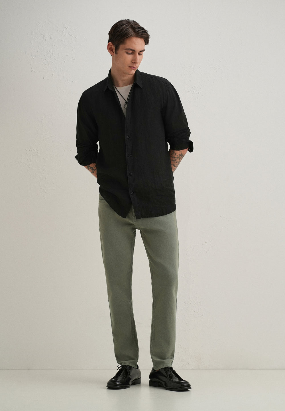 Green Ankle Slim Fit Denim