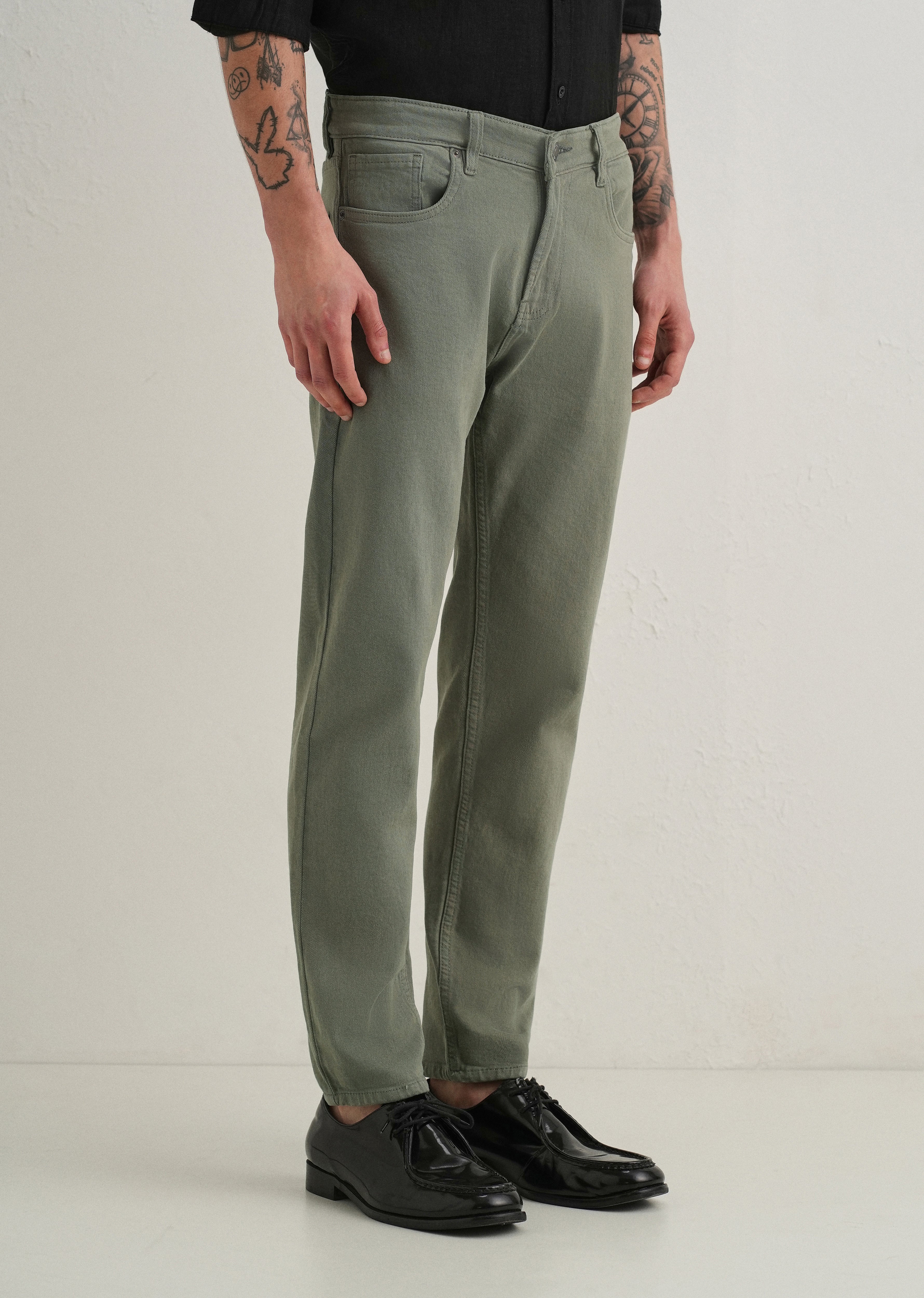 Green Ankle Slim Fit Denim