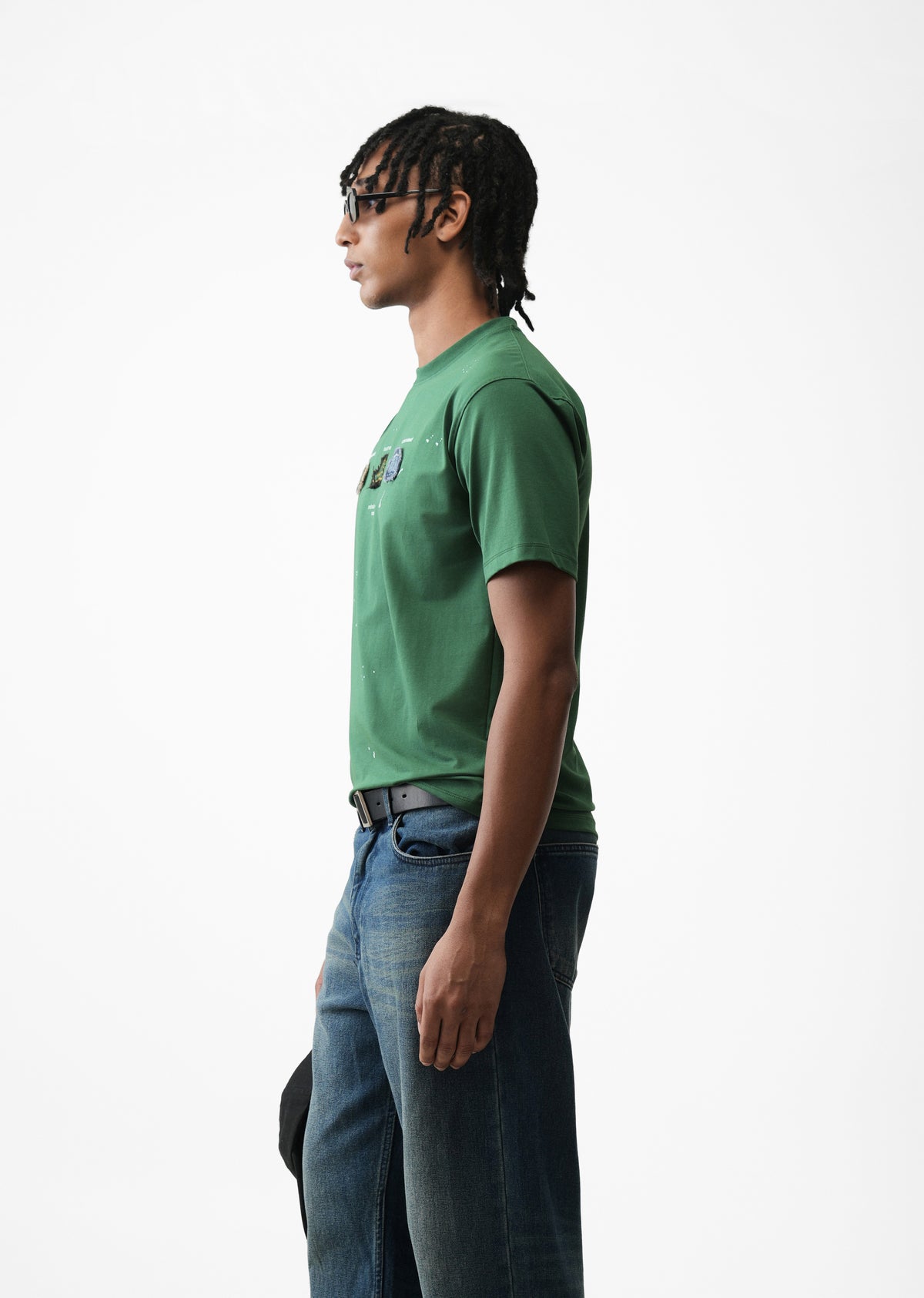 Green Applique Motif T-Shirt