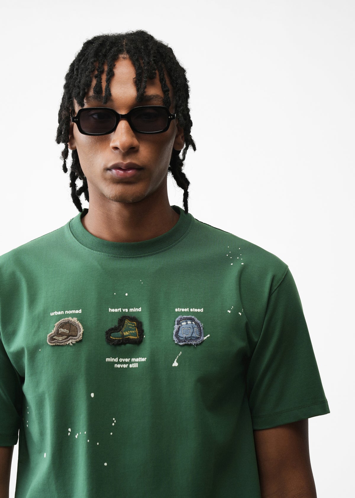 Green Applique Motif T-Shirt