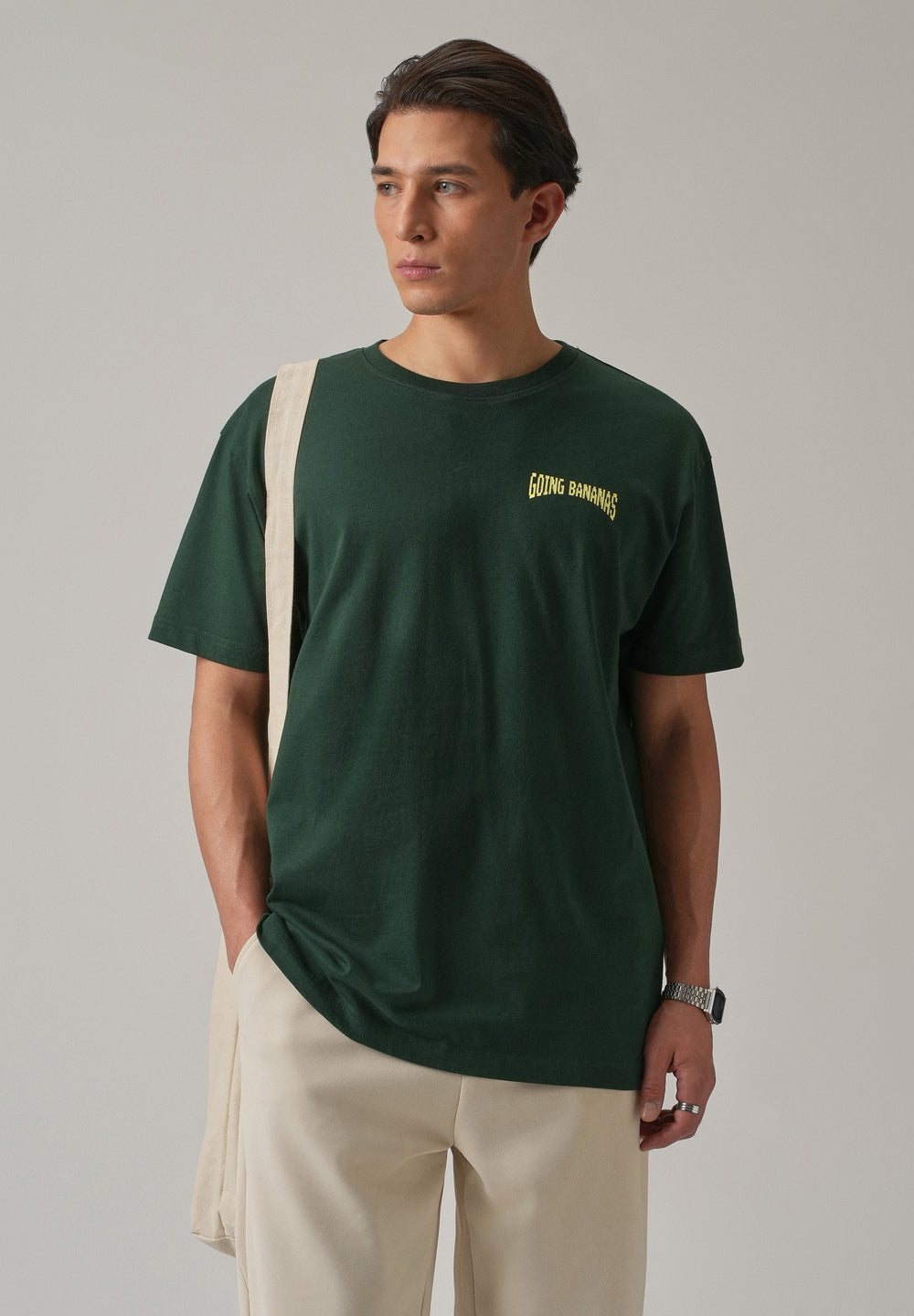 Green Back Printed Oversized T-Shirt