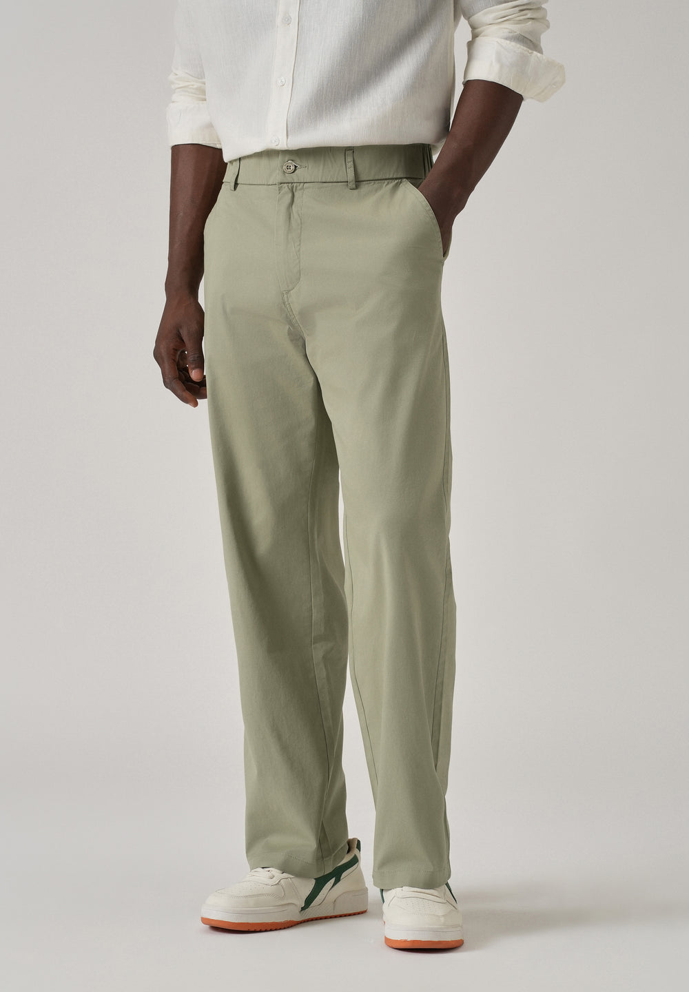 Baggy Fit Green Chinos