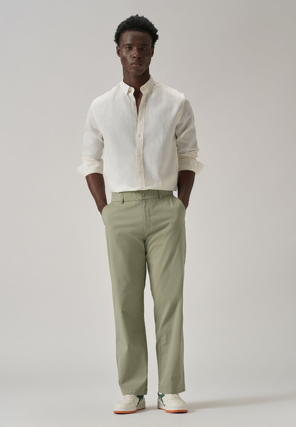 Baggy Fit Green Chinos