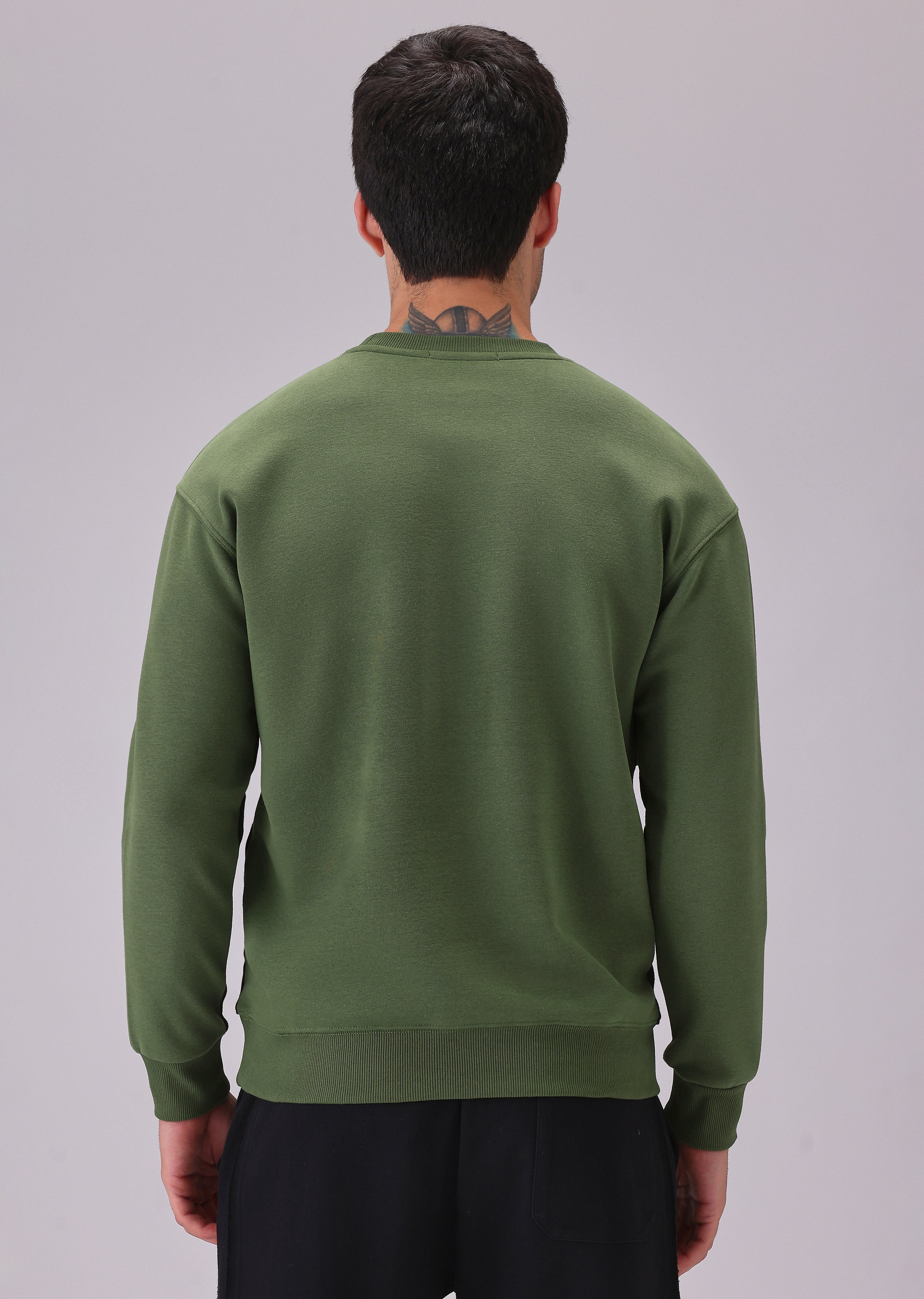 Green Black Colorblock Sweatshirt