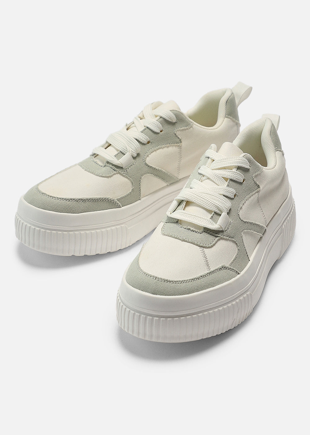 Green Colorblock Low Top Sneakers