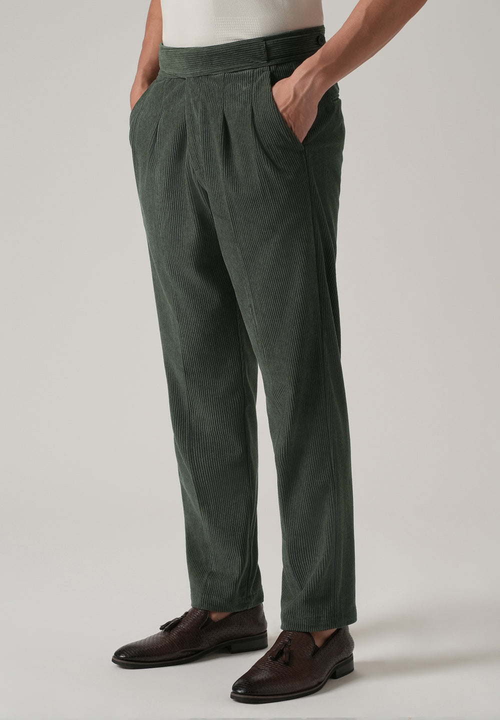 Green Corduroy Gurkha Pants